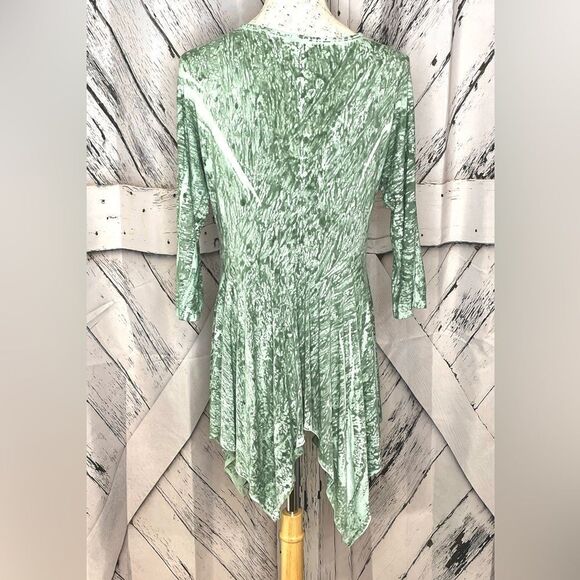 Glima Batik V-Neck Tunic Handkerchief Hem XL - Picture 2 of 6